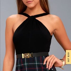 High neck open back bodysuit